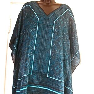 Dana Buchman Women's L Tunic Blouse Pancho like